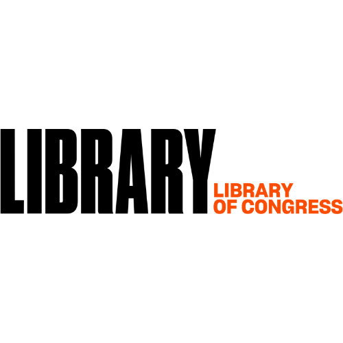 Black and orange logo of the Library of Congress. The silhouette of the U.S. Capitol dome is on the left, and the words 