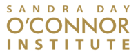 Logo for the Sandra Day O'Connor Institute, with the organization's name written in uppercase gold letters on a white background.